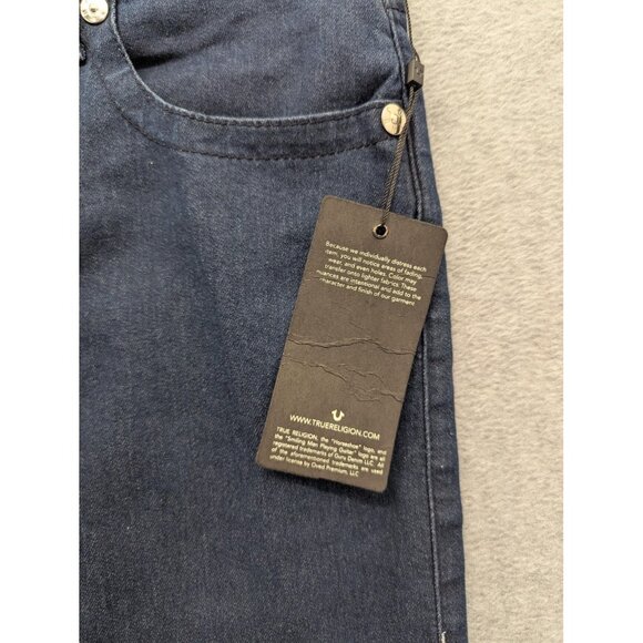 True Religion Geno Relaxed Slim Jeans Boys 16 Blue Dark Wash Stretch Denim NWT - Picture 4 of 16
